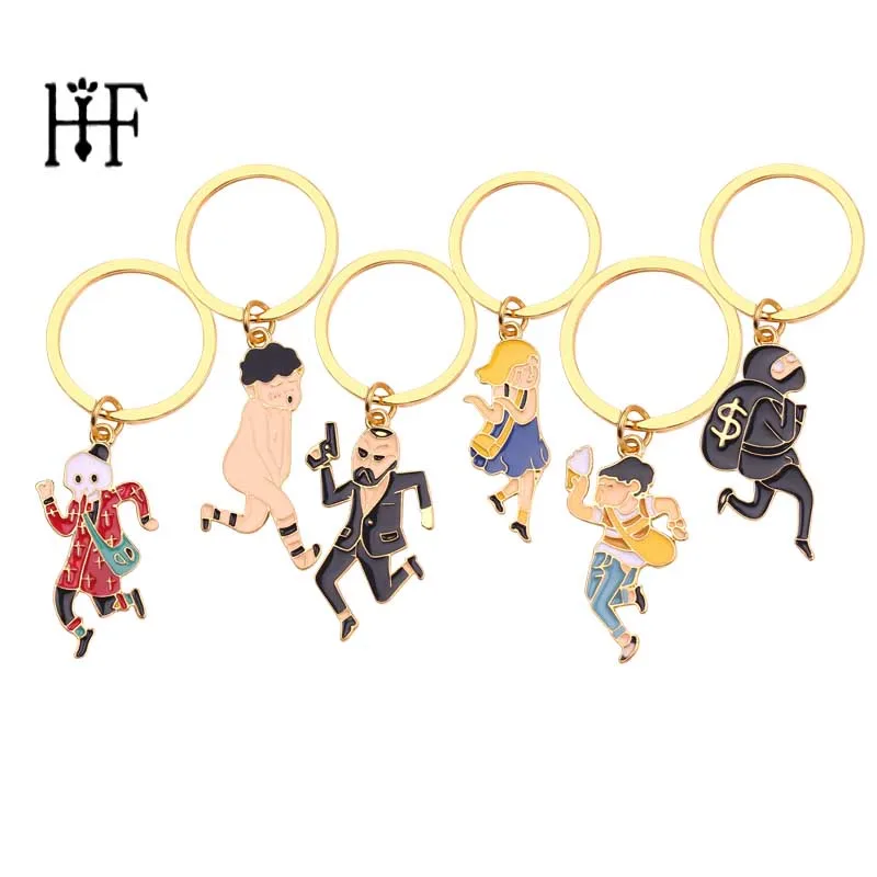 Six Types Funny Keychain Naked Man Gunman Robber Keychain Key Ring Gold Color Enamel Badge Sleutelhanger Car Bag KeyRing
Six Types Funny Keychain Naked Man Gunman Robber Keychain Key Ring Gold Color Enamel Badge Sleutelhanger Car Bag KeyRing