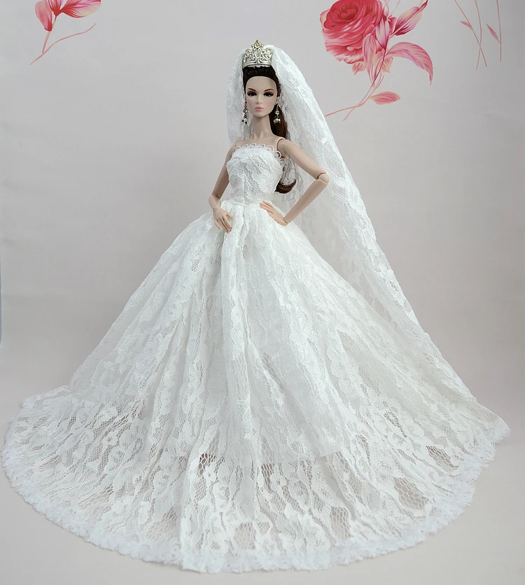 Dress + Veil / White Lace Gown Wedding Party Outfit Clothing Dress For 1/6 Barbie Xinyi Kurhn FR Doll
Dress + Veil / White Lace Gown Wedding Party Outfit Clothing Dress For 1/6 Barbie Xinyi Kurhn FR Doll