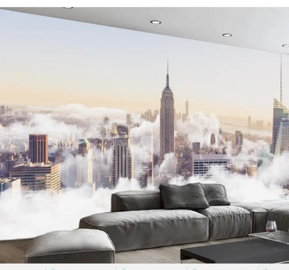

beibehang Custom large fresco 3d photo wallpapers abstract city sea of clouds scenery living room background wallpaper 3d murals