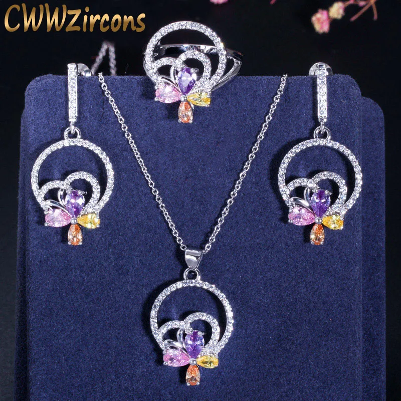CWWZircons 3pcs Fashion Ladies Flower Drop Earring Necklace and Ring Sets Elegant Cubic Zirconia Women Jewelry Accessories T337
CWWZircons 3pcs Fashion Ladies Flower Drop Earring Necklace and Ring Sets Elegant Cubic Zirconia Women Jewelry Accessories T337