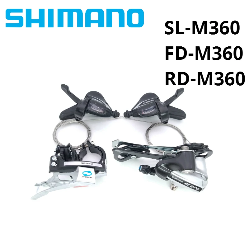 Shimano Acera M360 Derailleurs group contains SL-M360 FD-M360 RD-M360 3x8s 24 Speed 3pcs shifter levers Front Rear Derailleur
Shimano Acera M360 Derailleurs group contains SL-M360 FD-M360 RD-M360 3x8s 24 Speed 3pcs shifter levers Front Rear Derailleur