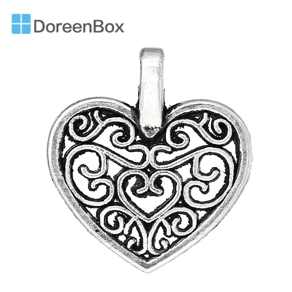 DoreenBox Zinc Metal Alloy Antique Silver Charm Pendants Heart Pattern Carved Hollow For DIY Jewelry 16mm x 15mm, 50 PCs
DoreenBox Zinc Metal Alloy Antique Silver Charm Pendants Heart Pattern Carved Hollow For DIY Jewelry 16mm x 15mm, 50 PCs