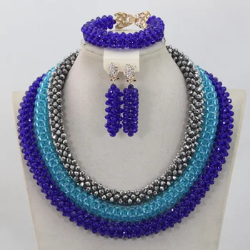 Gorgeous Silver/Blue African Wedding Chunky BedsJewellery Sets Handmade Bridal Beads Nigerian Beaded Jewelry Set Free Ship QW526
Gorgeous Silver/Blue African Wedding Chunky BedsJewellery Sets Handmade Bridal Beads Nigerian Beaded Jewelry Set Free Ship QW526