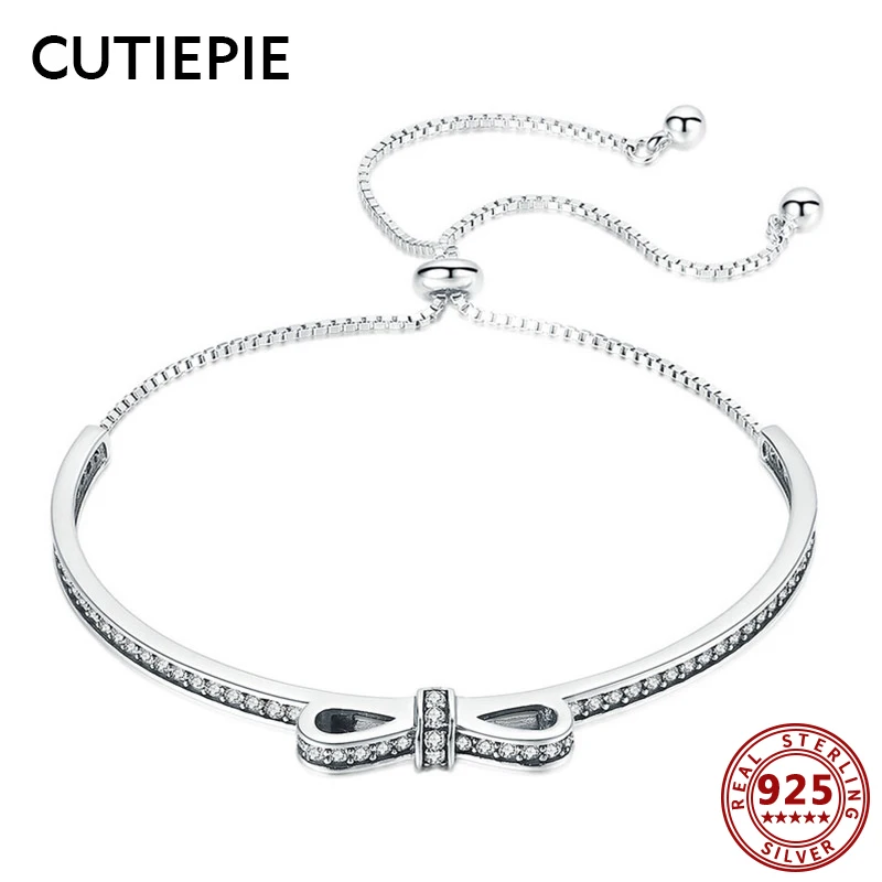 CUTIEPIE 925 Sterling Silver Bracelet for Women Bowknot Dazzling Cubic Zircon Bangles Chain&Link Bracelets Party Gifts Jewelry
CUTIEPIE 925 Sterling Silver Bracelet for Women Bowknot Dazzling Cubic Zircon Bangles Chain&Link Bracelets Party Gifts Jewelry