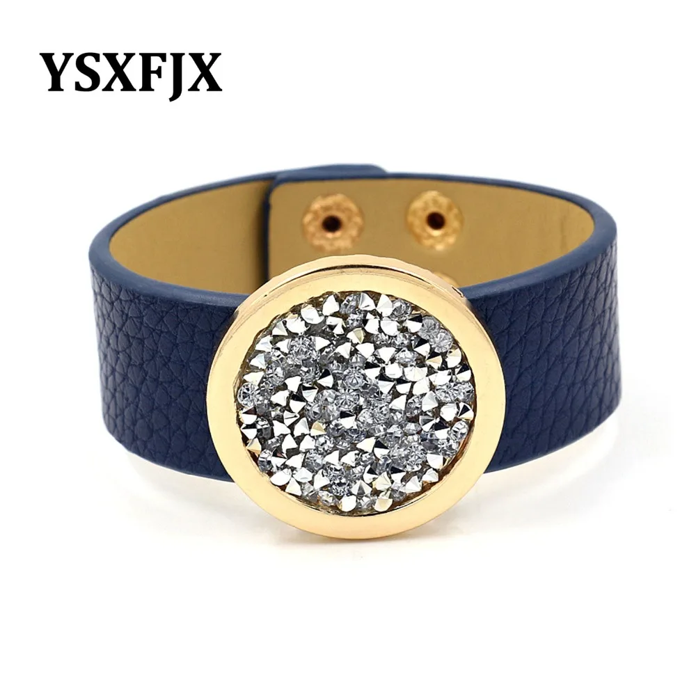 YSXFJX new rhinestone round leather bracelet wide fashion jewelry female Korean version of the personality open bracelet
YSXFJX new rhinestone round leather bracelet wide fashion jewelry female Korean version of the personality open bracelet