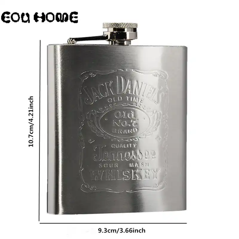 steel portable mini hip flask flagon whisky alcohol pot bottle