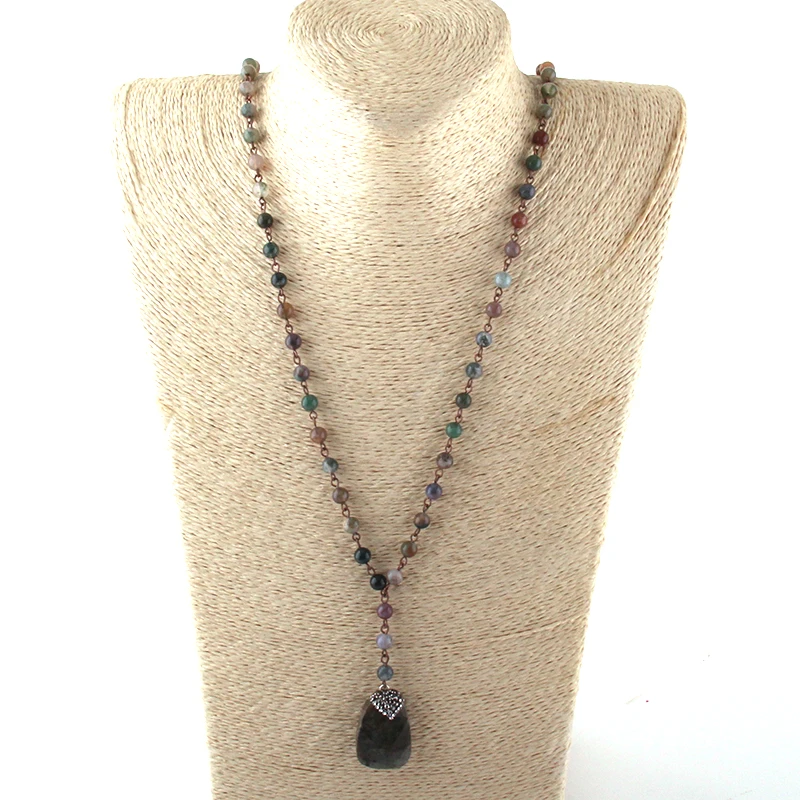 MOODPC Fashion Bohemian Tribal Jewelry Rosary Chain Handmake Paved Stone Pendant Necklace
MOODPC Fashion Bohemian Tribal Jewelry Rosary Chain Handmake Paved Stone Pendant Necklace