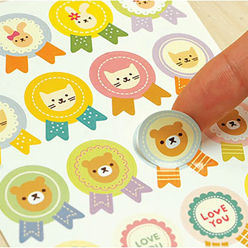 

2 Sheets Gifts Envelope Sealed Paste Paper Decorative Stickers Lovely Scrapbooking Diary Journal Emoji Reward Kids Children Toys