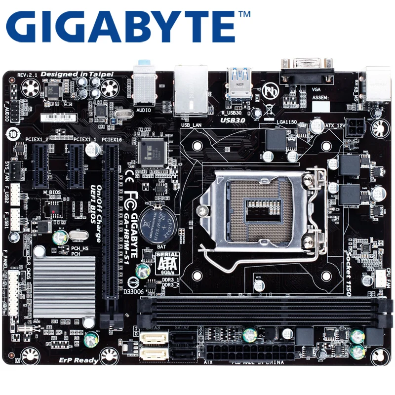 GIGABYTE GA H81M S1 настольная материнская плата H81 Socket LGA 1150 i3 i5 i7 DDR3 16G Micro ATX UEFI BIOS