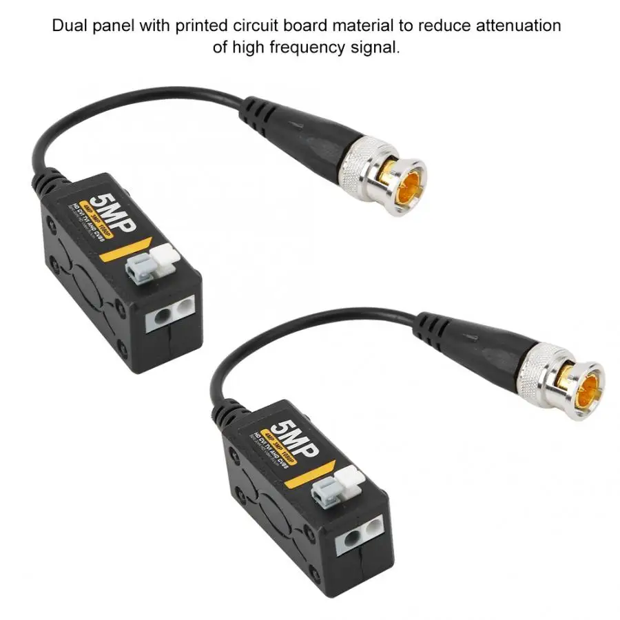 1 Pair 5MP High Definition Spliced Passive Video Balun Transceiver BNC Twisted Pair Transmitte
1 Pair 5MP High Definition Spliced Passive Video Balun Transceiver BNC Twisted Pair Transmitte