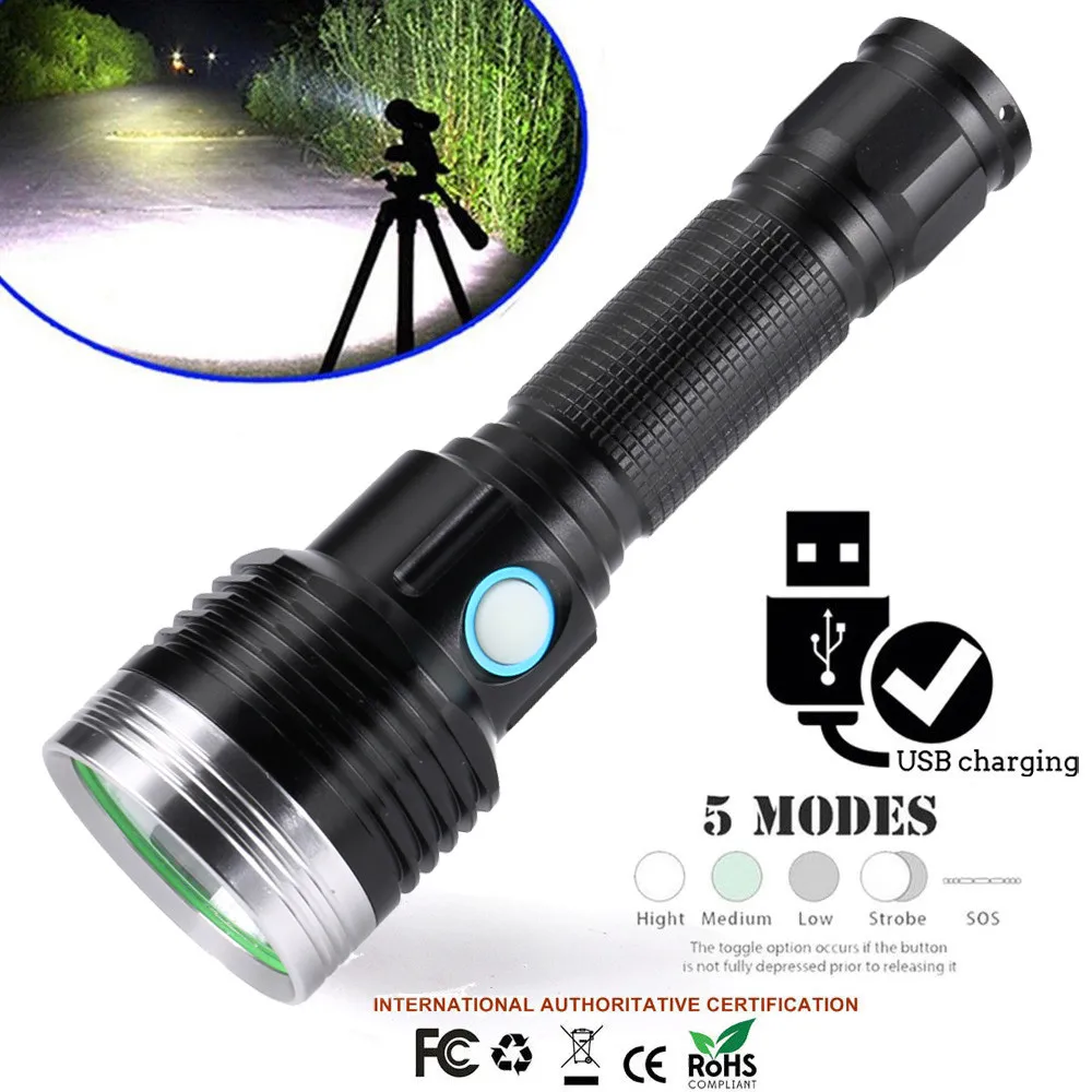 5Modes XPG LED USB Charging Rechargeable 18650 Flashlight Torch Light Black 147*44*26mm Tial 173g 100000 Hours #5S12
5Modes XPG LED USB Charging Rechargeable 18650 Flashlight Torch Light Black 147*44*26mm Tial 173g 100000 Hours #5S12