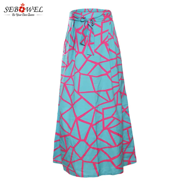 Pink-Mint-Scattered-Crack-Flowy-Maxi-Skirt-LC65036-3-5