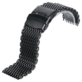Top Quality 18mm/20 mm/22mm/24mm Black Mesh Stainless Steel Watch Strap Band For Business Smart Watches With 2 Spring Bars
Top Quality 18mm/20 mm/22mm/24mm Black Mesh Stainless Steel Watch Strap Band For Business Smart Watches With 2 Spring Bars