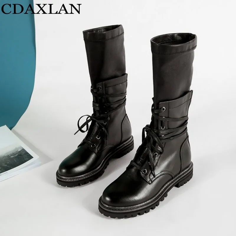 CDAXIALN new to women's boots genuine cow leather low heels back-zpper elastic Mid-calf boots Martin boots ldaies autumn winter
CDAXIALN new to women's boots genuine cow leather low heels back-zpper elastic Mid-calf boots Martin boots ldaies autumn winter