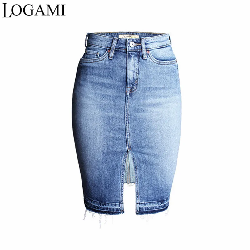 LOGAMI High Waist Pencil Denim Skirt Ladies Knee Length Wrap Skirts Womens Jean Midi Split Skirt
LOGAMI High Waist Pencil Denim Skirt Ladies Knee Length Wrap Skirts Womens Jean Midi Split Skirt