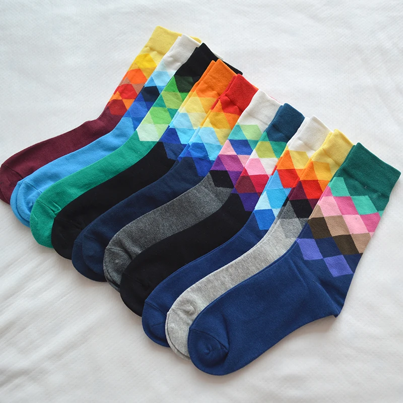 1 Pair Fashion Colorful Men Happy Socks Cotton Rhombus Gradient Funny Men Casual Crew Socks
1 Pair Fashion Colorful Men Happy Socks Cotton Rhombus Gradient Funny Men Casual Crew Socks