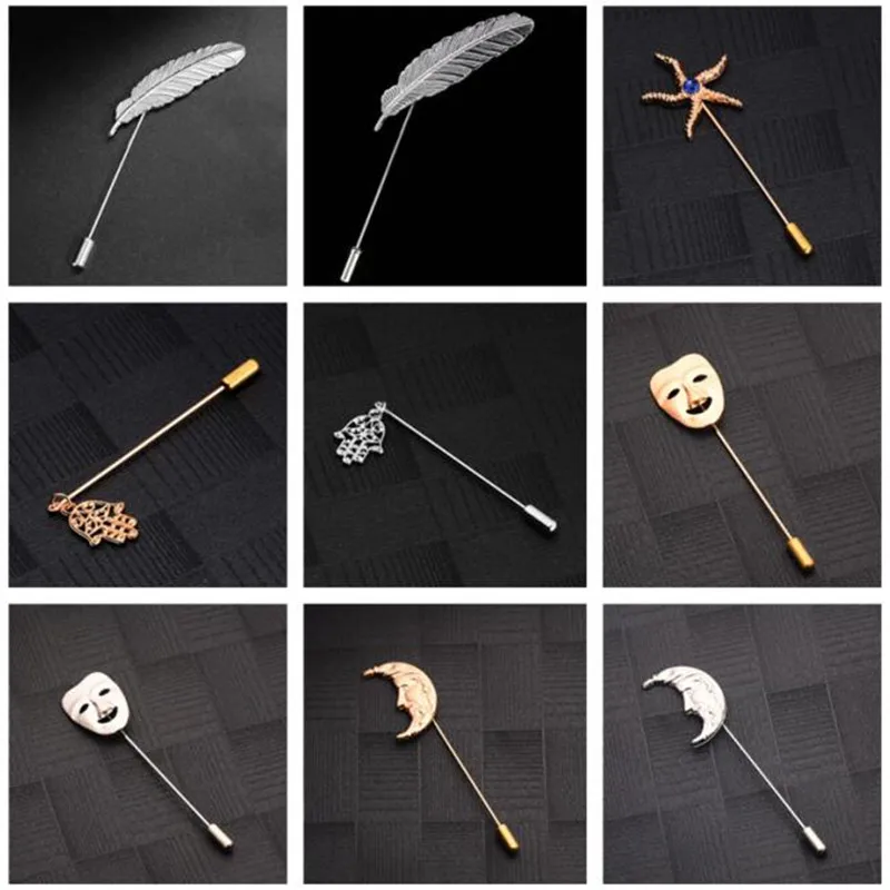 SHUANGR Leaves Flower Moon Lapel Pin Men Women Boutonniere Stick Suit Brooch Gold Silver Color Party Wedding Unisex Brooches
SHUANGR Leaves Flower Moon Lapel Pin Men Women Boutonniere Stick Suit Brooch Gold Silver Color Party Wedding Unisex Brooches