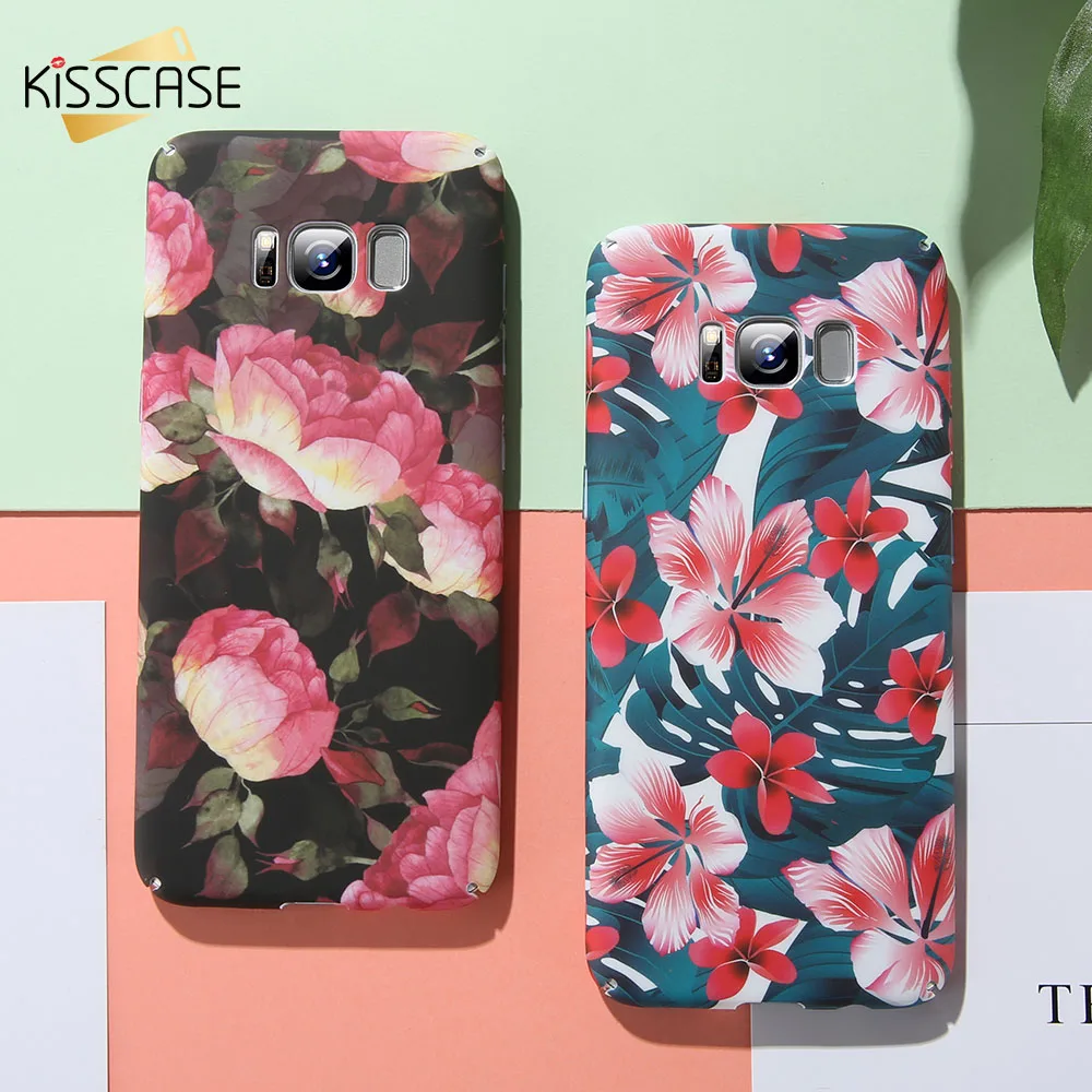 KISSCASE узором из цветов и листьев чехол для телефона Samsung Galaxy A7 A8 2018 A5 A3 Фламинго