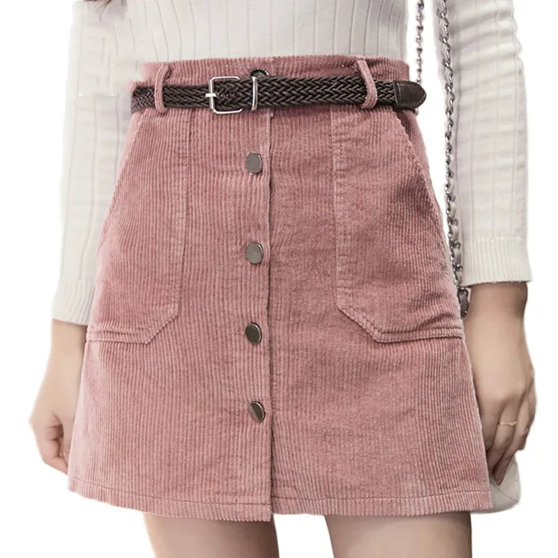 2018 Winter Autumn Corduroy Skirt Ladies Fashion High Waist Skirts Women's Casual Fashion Black Khaki Pink Mini Saias Mujer
2018 Winter Autumn Corduroy Skirt Ladies Fashion High Waist Skirts Women's Casual Fashion Black Khaki Pink Mini Saias Mujer