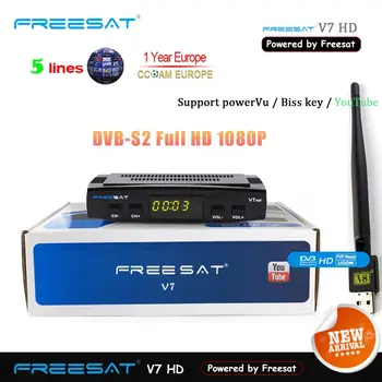Original Freesat V7 HD Satellite Receiver Full 1080P +1PC USB WiFi DVB-S2 HD Support Ccam powervu youpron set top box power vu
Original Freesat V7 HD Satellite Receiver Full 1080P +1PC USB WiFi DVB-S2 HD Support Ccam powervu youpron set top box power vu