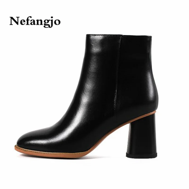 Nefangjo 2018 New Top Leather Short Shoe Round Head Coarse - heeled Boots Simple Wind Ankle Boots
Nefangjo 2018 New Top Leather Short Shoe Round Head Coarse - heeled Boots Simple Wind Ankle Boots