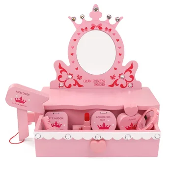 Safety Wooden children's makeup toy Simulation wooden dressing table mirror Princess cosmetics set toys for children girls gift
Safety Wooden children's makeup toy Simulation wooden dressing table mirror Princess cosmetics set toys for children girls gift