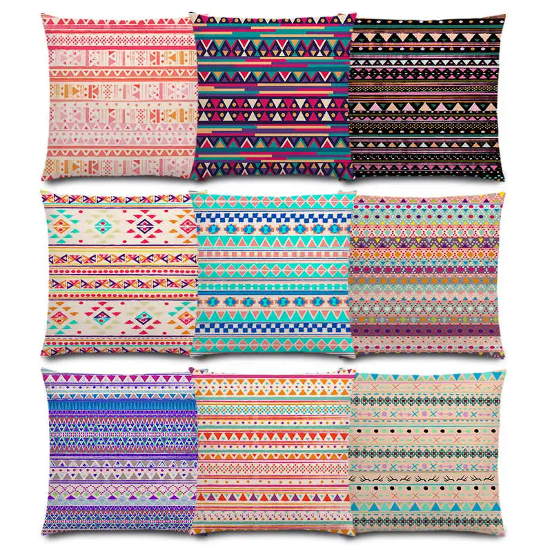 

Dot Hippie Boho Acqua Navajo Aiyana Decorative Pattern Ethnic Tribal Prints Tipi Geometric Stripe Cushion Cover Pillow Case