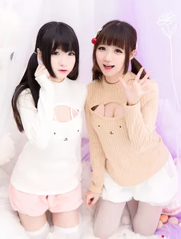 Harajuku cat knitted sweater lolita cute cat pierced shirt women blouse winter pink sexy hooded woolen warm sweaters for girls
Harajuku cat knitted sweater lolita cute cat pierced shirt women blouse winter pink sexy hooded woolen warm sweaters for girls