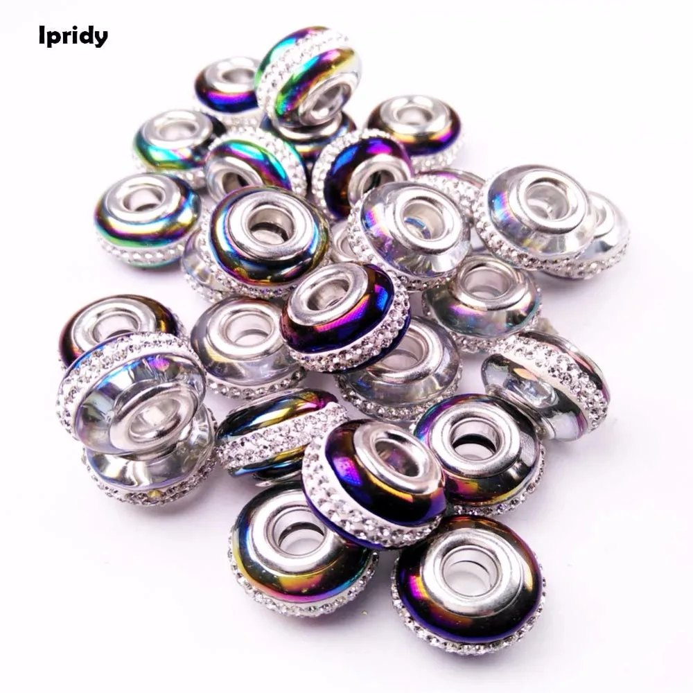 5Pcs/lot Free Shopping Large Hole Glass European Beads with Brass Core and Rhinestones Rondelle 16x11mm hole:5mm Plating effect
5Pcs/lot Free Shopping Large Hole Glass European Beads with Brass Core and Rhinestones Rondelle 16x11mm hole:5mm Plating effect