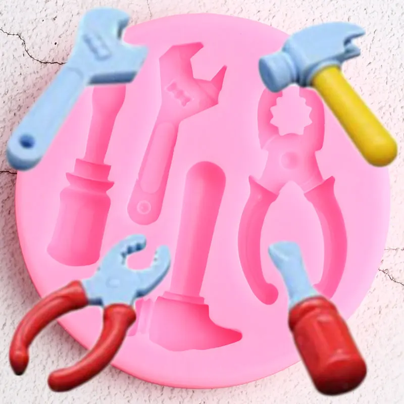 Hardware Hammer Plier Spanner Silicone Mold Fondant Cake Decorating Tools Baby Birthday Cupcake Candy Chocolate Gumpaste Molds
Hardware Hammer Plier Spanner Silicone Mold Fondant Cake Decorating Tools Baby Birthday Cupcake Candy Chocolate Gumpaste Molds