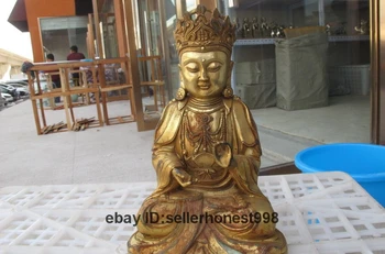 10" Tibet Buddhism Kwan-Yin Bodhisattva Bronze Copper Gild Tantric Buddha Statue
10" Tibet Buddhism Kwan-Yin Bodhisattva Bronze Copper Gild Tantric Buddha Statue