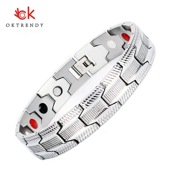 Oktrendy Health Magnetic Therapy Bracelet Men Jewelry silver color 316L Stainless Steel 4 Elements Bracelets & Bangles 
Oktrendy Health Magnetic Therapy Bracelet Men Jewelry silver color 316L Stainless Steel 4 Elements Bracelets & Bangles