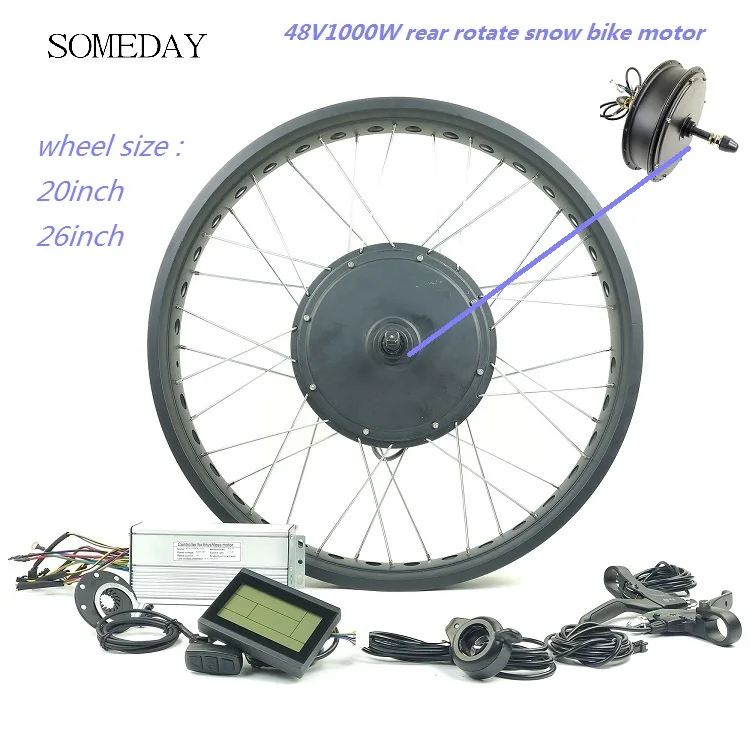 48V 1000W fat ebike snow ebike electric bicycle conversion kit 20inch 26inch wheel rear rotate hub motor LCD3 display
48V 1000W fat ebike snow ebike electric bicycle conversion kit 20inch 26inch wheel rear rotate hub motor LCD3 display