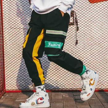 2019 Pockets Cargo Harem Pants MAGIC TAPE Fit Ankle-length Cargo Pants Chinese characters Embroidery Reflective Pants
2019 Pockets Cargo Harem Pants MAGIC TAPE Fit Ankle-length Cargo Pants Chinese characters Embroidery Reflective Pants