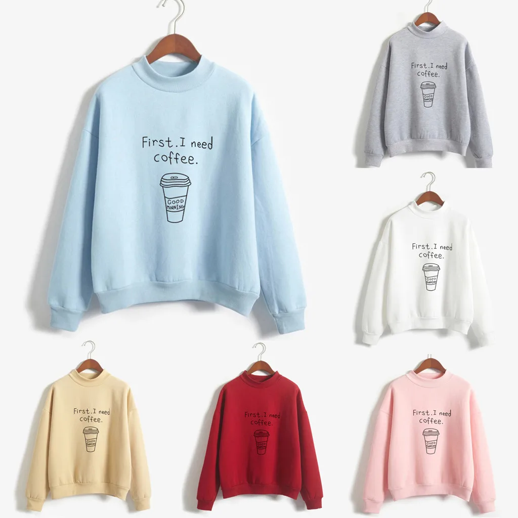 Women O-Neck Sweatshirts Solid Color Coffee Cup Pattern Long Sleeve Plus Velvet Feitong kpop fashion Spring AuturmNew Sweatshirt
Women O-Neck Sweatshirts Solid Color Coffee Cup Pattern Long Sleeve Plus Velvet Feitong kpop fashion Spring AuturmNew Sweatshirt
