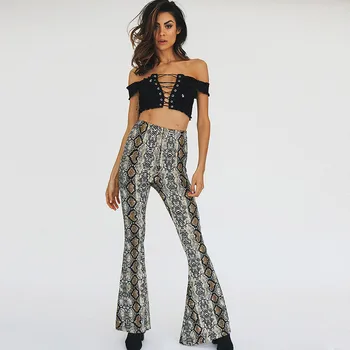 US Women Snake Skin Python Printed High Waist Bell Bottoms Pant 2017 New High Quality Stretchy Female Flare Pants
US Women Snake Skin Python Printed High Waist Bell Bottoms Pant 2017 New High Quality Stretchy Female Flare Pants