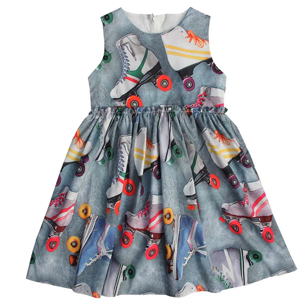 Kids Baby Girls Dresses Roller skates Printing Children Dress Kids Clothes Summer Style Girl clothing Casual Dress Fashion
Kids Baby Girls Dresses Roller skates Printing Children Dress Kids Clothes Summer Style Girl clothing Casual Dress Fashion