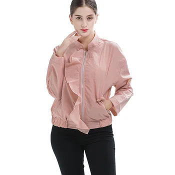 Nice Autumn Fashion Bomber Jacket Women Long Sleeve Basic Coats Casual Thin Slim Outerwear Asymmetric Ruffers Pilot Jackets
Nice Autumn Fashion Bomber Jacket Women Long Sleeve Basic Coats Casual Thin Slim Outerwear Asymmetric Ruffers Pilot Jackets