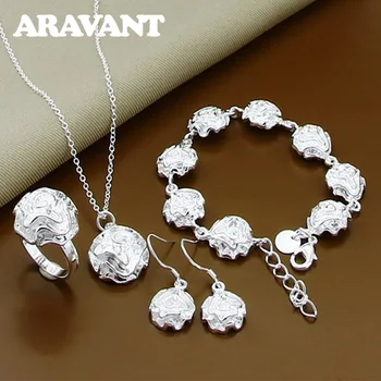 925 Silver Jewelry Sets Fashion Rose Flowers Necklaces Bracelets Earrings Rings Sets For Women Jewelry
925 Silver Jewelry Sets Fashion Rose Flowers Necklaces Bracelets Earrings Rings Sets For Women Jewelry