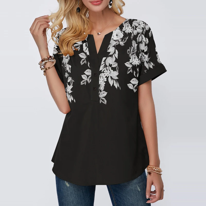 2019 Women Elegant Casual Blouse Floral Plaid Print Blouse Button Design Short Sleeve Shirt
2019 Women Elegant Casual Blouse Floral Plaid Print Blouse Button Design Short Sleeve Shirt