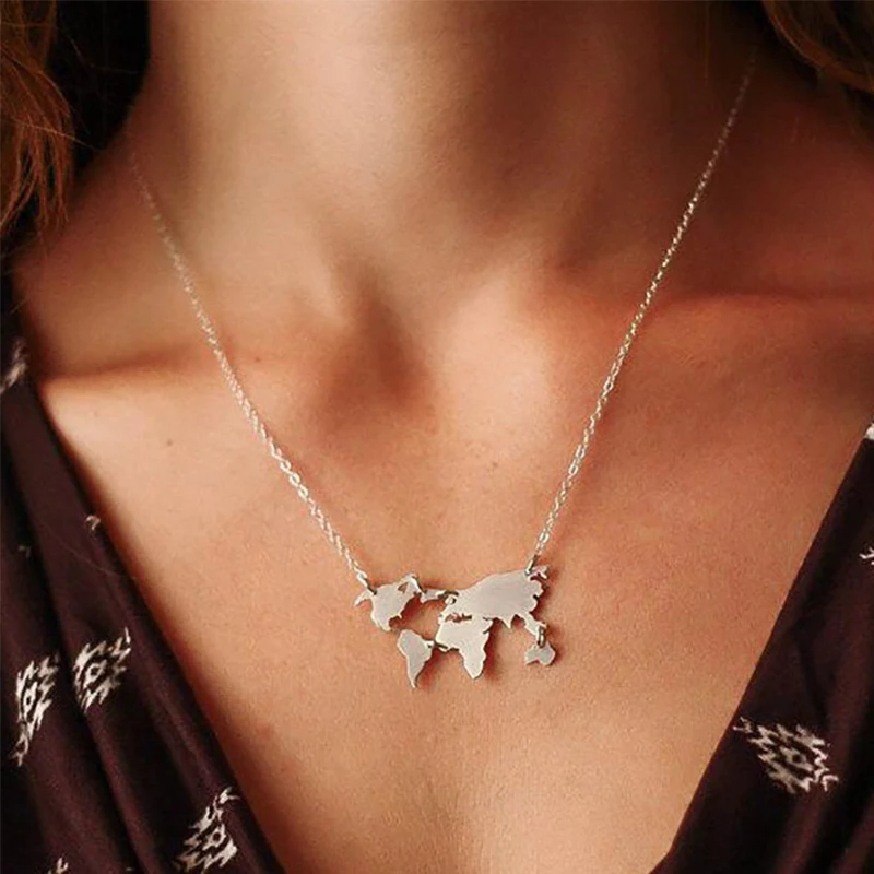 2018 New Fashion Creative Alloy World Map Pendant Necklace Trendy Clavicular Chain 3 Colors for Women Necklaces Casual Jewelry
2018 New Fashion Creative Alloy World Map Pendant Necklace Trendy Clavicular Chain 3 Colors for Women Necklaces Casual Jewelry