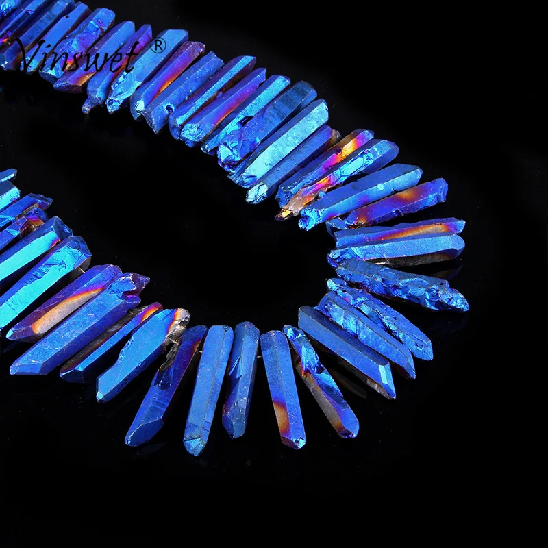 Blue Titanium AB Color Quartz Crystal Stick Beads Pendants Natural Top Drilled Raw Crystals Gems Loose Spike Point Necklace
Blue Titanium AB Color Quartz Crystal Stick Beads Pendants Natural Top Drilled Raw Crystals Gems Loose Spike Point Necklace