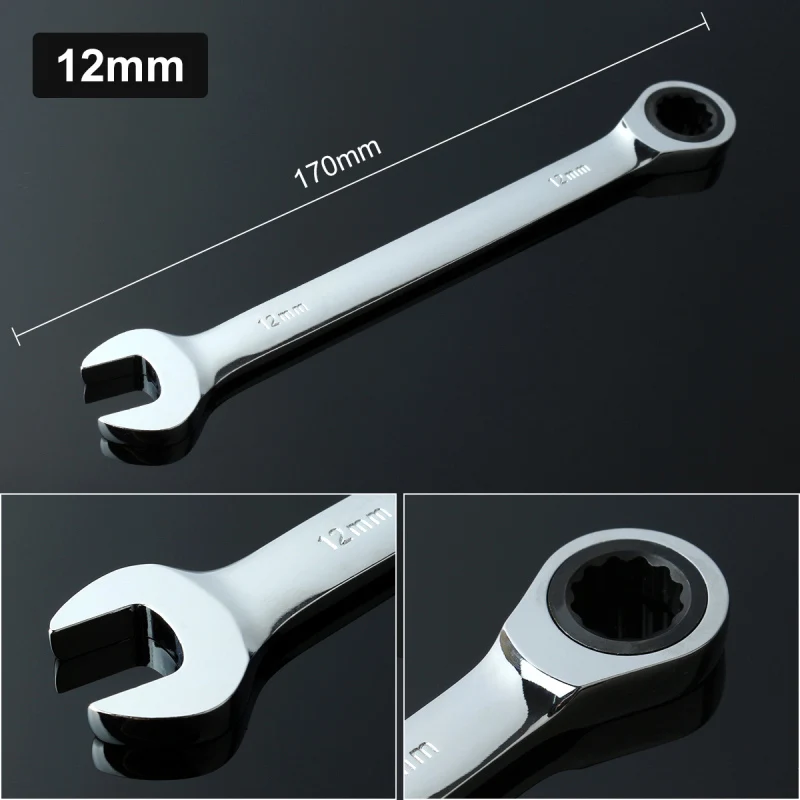 12mm Mini Torque Adjustable Clank Ratchet Wrench Spanner Tool Set Flexible Head Open End Wrench Keys With Ratchet Spanners Ring
12mm Mini Torque Adjustable Clank Ratchet Wrench Spanner Tool Set Flexible Head Open End Wrench Keys With Ratchet Spanners Ring