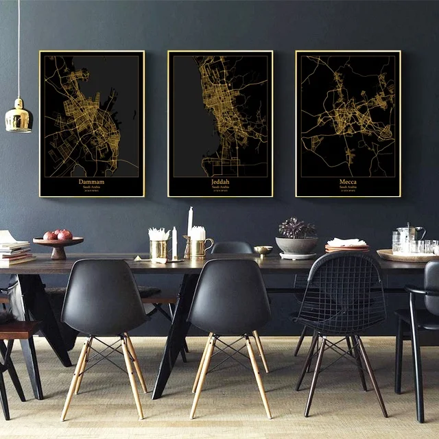 Dammam Jeddah Mecca Riyadh Saudi Arabia City Map Black and Gold Map Canvas Art Print Wall Pictures for Living Room No Frame
Dammam Jeddah Mecca Riyadh Saudi Arabia City Map Black and Gold Map Canvas Art Print Wall Pictures for Living Room No Frame