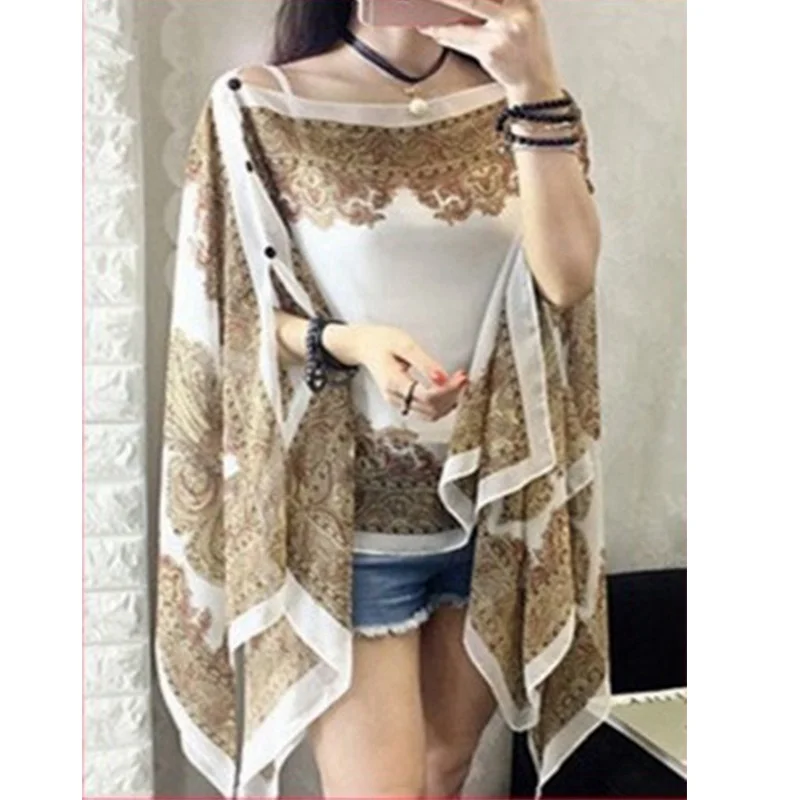 NIBESSER Summer Sunscreen Chiffon Blouse Women Boho Loose Shawl Tops Shirts Female Brand Streetwear Beach Blouse Clothing 
NIBESSER Summer Sunscreen Chiffon Blouse Women Boho Loose Shawl Tops Shirts Female Brand Streetwear Beach Blouse Clothing