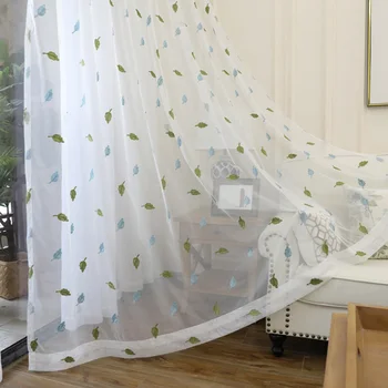 Pastoral Style Fresh Leaves Embroidery Sheer for Living Room Kitchen Window Screen Tulle Curtains for Bedroom Simple Yarn Custom
Pastoral Style Fresh Leaves Embroidery Sheer for Living Room Kitchen Window Screen Tulle Curtains for Bedroom Simple Yarn Custom