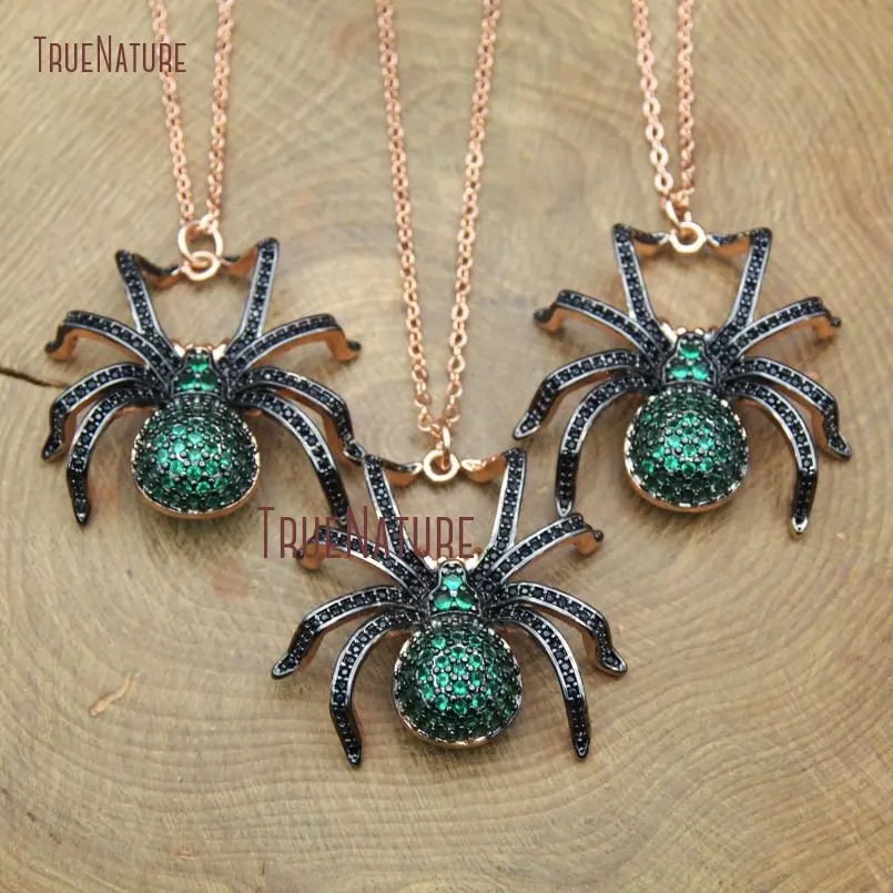 Micro Pave Teal Color Zircon Electroplating Rose Gold Spider Cute Shape Charm Copper Necklace In 18 Inch NM10376
Micro Pave Teal Color Zircon Electroplating Rose Gold Spider Cute Shape Charm Copper Necklace In 18 Inch NM10376