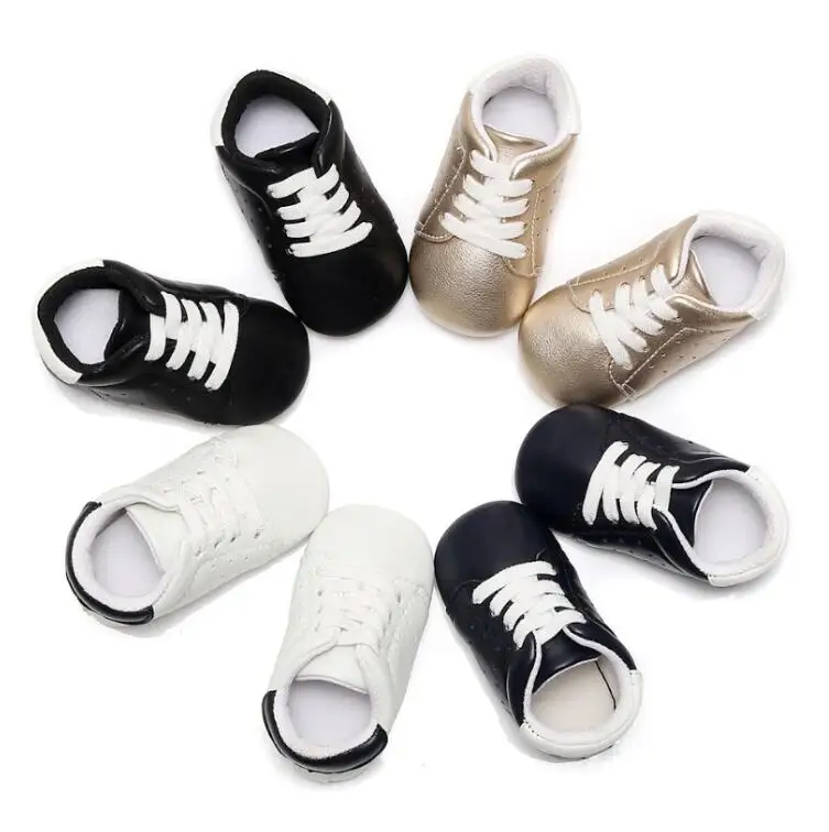 4 colors new soft pu leather breathable baby shoes toddler sneakers Newborn girls and boys shoes Lace up hot sale first walkers
4 colors new soft pu leather breathable baby shoes toddler sneakers Newborn girls and boys shoes Lace up hot sale first walkers