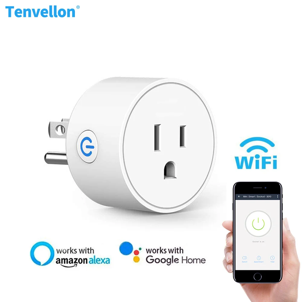 Tenvellon Smart Power Socket Plug WiFi US Plug Outlet Support Alexa Google Home With Timer Phone Remote Control Home Automation
Tenvellon Smart Power Socket Plug WiFi US Plug Outlet Support Alexa Google Home With Timer Phone Remote Control Home Automation