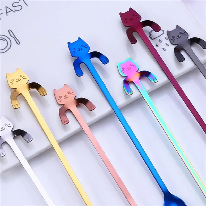 Rainbow Steel Kitty Expression Cafe Coffee Mix Ice Cream Spoon Long Cute Cat Drinking Tea Milk Mixer Scoop Metal Kitten Teaspoon
Rainbow Steel Kitty Expression Cafe Coffee Mix Ice Cream Spoon Long Cute Cat Drinking Tea Milk Mixer Scoop Metal Kitten Teaspoon